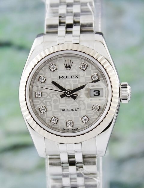 (image for) A ROLEX LADY SIZE OYSTER PERPETUAL DATEJUST - 179174 / CERT